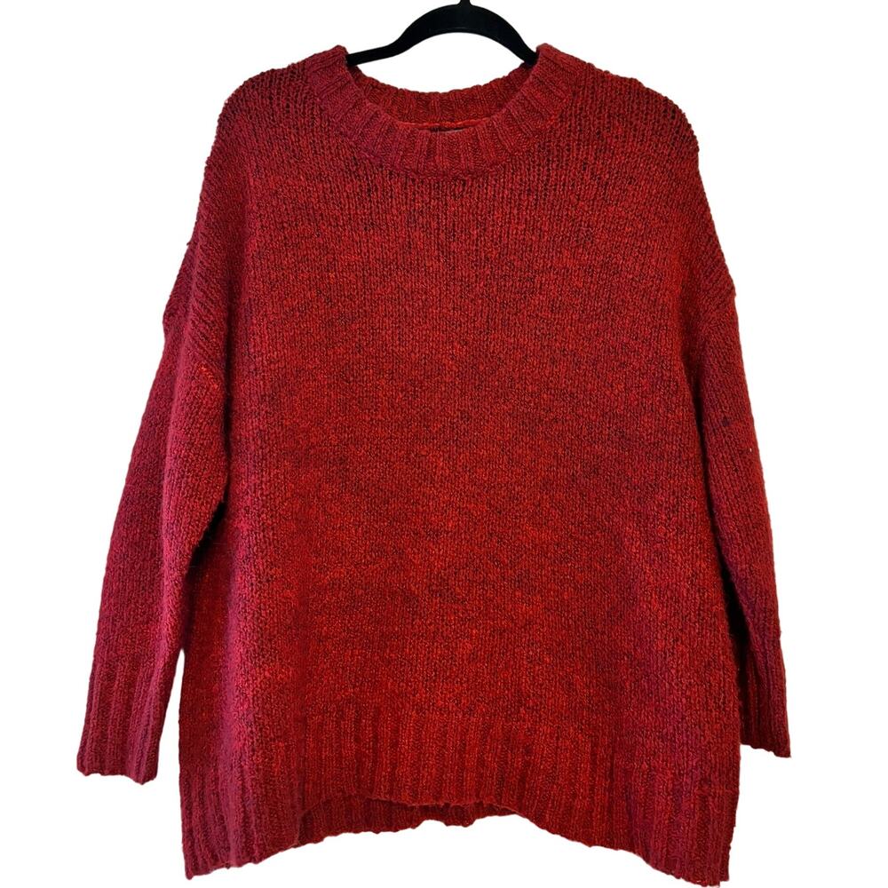 Aerie Oversized Dark Red Sweater Size XS Acrylic Wool Alpaca Blend